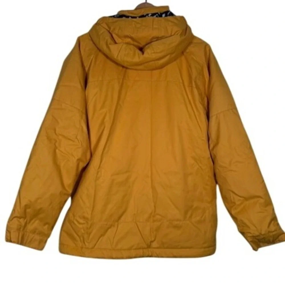 Burton Snowboard Jacket Boys Youth Yellow Hooded Full Zip Winter Gear - L